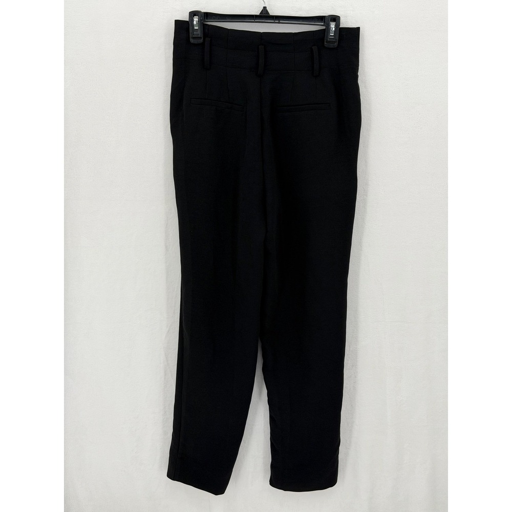 Madewell Pants Womens 2 Tall Black Pleated Tapered High Rise Minimalist Staple - Picture 2 of 8